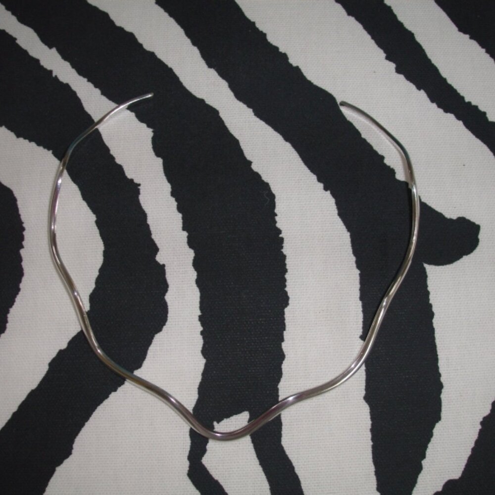 STERLING SILVER WAVY CUFF NECKLACE BRAND NEW 925 STERLING - Picture 6 of 9